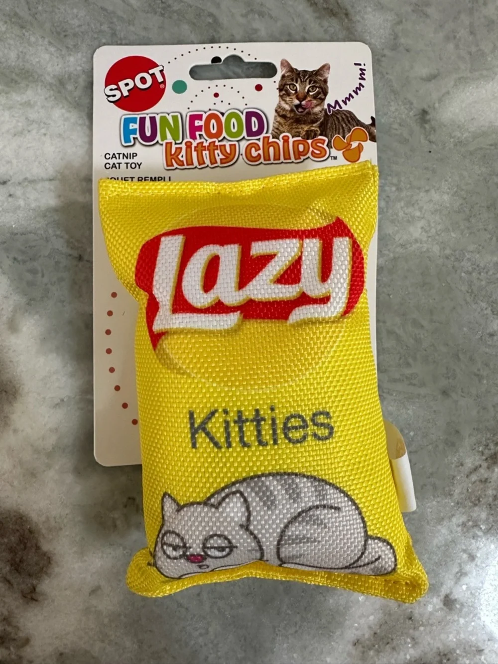 Fun Food Kitty Chips Cat Toy - Yellow & Red